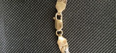 VTG. 925 FAS Italian Sterling Silver Braided Tri-Tone Silver/Gold 16″ Necklace