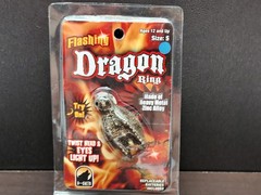 Dragon Ring Detailed Zinc Alloy Metal Eyes Light-Up – Unisex Size S (Approx. 8)