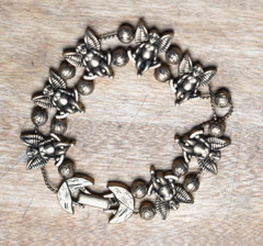Fairy Angel Slide Charm 7″ Bracelet Brass Tone Whimsical Vintage Unbranded