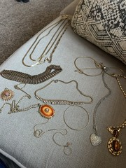 11 Pc Lot Necklaces Bracelets Brooches Many GoldTone