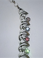 RARE Arthur Pepper ART SIGNED Rhinestone 14.5″ Necklace Enamel W/ Clip Earrings