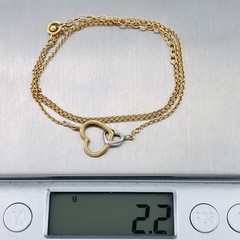 Vintage Gold-Tone Sterling Silver 925 Interlocking Hearts Necklace 16″-18″