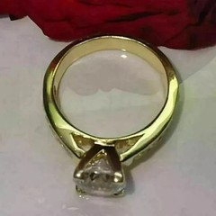 3Ct Round Cut Lab-Created Diamond Engagement Wedding Ring 14k Yellow Gold Plated