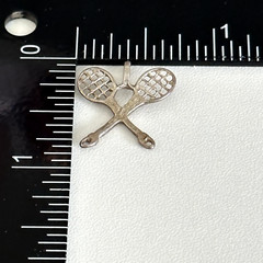 Vintage 925 Sterling Silver Tennis Racket Sports Themed Charm Pendant