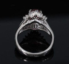 Fine 1.22ct GIA Certified Ruby & 0.54ct Diamond Platinum Ring, Size 4.75