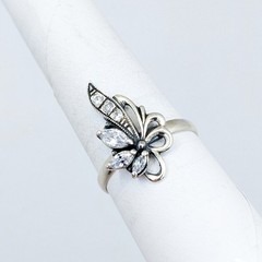 Vintage Luxury RING Silver 925 with Bright Stones-size: 9.5US(19.5mm) Ukraine#79