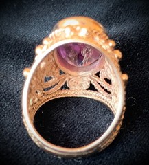 14K 583 Gold Gemstone Ring +Earrings Vintage Made in Former USSR Ring Size 16.5