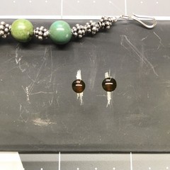 32.8g Handmade Sterling Silver & 8mm Green Turquoise Necklace 20″ #55