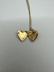 14KGF Gold Filled Heart Locket Pendant Necklace With 15 inch Chain