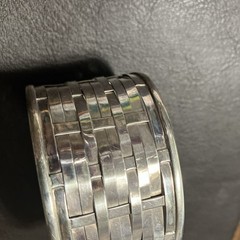 Sterling Silver 925 Cuff Woven 35 Grams Adult Unisex Adjustable