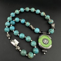 Beautiful Turquoise Necklace With A Beautiful Vintage Pendant