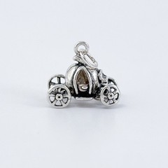 Vintage Jezlaine Sterling Silver 925 Cinderella Pumpkin Carriage Charm Pendant