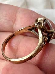 HUBERTUS VON SKAL VINTAGE 10K GOLD COLORLESS WHITE SPINEL FLOWER BUTTERCUP RING