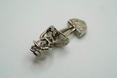 Vintage Sterling Silver Windy City Skirt Woman Charm 3cm JB39