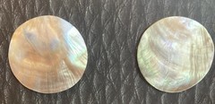 Vintage MOTHER OF PEARL Earrings Large Abalone Circles Pierced post Mermaid BOHO