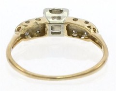 Ladies Vintage Diamond Engagment Ring in 14 Kt Yellow and White Gold