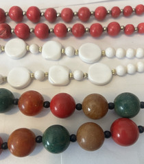 (3) PIECE VTG BOHO CHIC 1980’S RETRO BEADED & WOOD NECKLACES