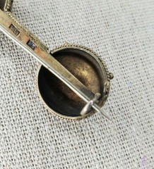 Antique Etruscan Revival Pin Brooch c 1900 Gold Russian Hallmark Granulation