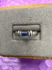 ⭐️Sterling Silver Blue Simulated Sapphire Size 5.5 (4)