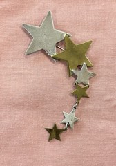 BIG Vintage Taxco Mixed Metal Shooting Star COMET Brooch Sterling Silver Brass