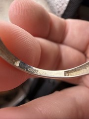 Southwest Modernist White Buffalo Bar Ring Size 10 Sterling Silver Signed GSX