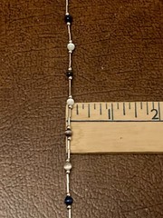 Vintage Signed LR Lady Remington Beaded Station Chain Necklace Minimalist