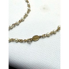 Napier Vintage Gold Tone Caged Pearl Beaded Necklace 28in