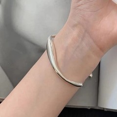 Vintage Cuff Bangle 925 Sterling Silver Jewelry Bracelet for Women Trendy Gift