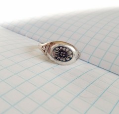 Vintage Ring With niello Sterling Silver 925 star USSR time Women Jewelry size 8