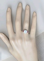 14K Yellow Gold Engagement Three Stone Ring 1.64CT.Natural Round Cut Diamond