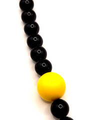 Jet Black w Bright Yellow Beaded Professional Necklace Steelers Colors 26 In
