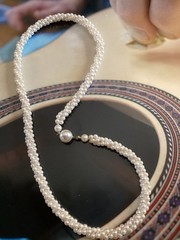 Vintage Twisted Three Strand Faux Pearl Necklace 19”
