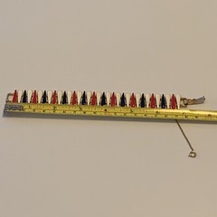 Vintage Signed Italian VIRO 1960s Gold Tone Red White Blue Enamel Bracelet 7.75