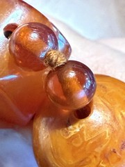 Vintage 100g Cherry Orange Catalin Bakelite Art Deco Mixed Bead Necklace 31”