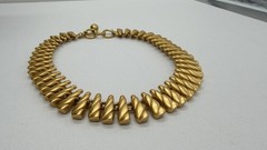 Vintage Anne Klein Necklace Chunky Gold Tone Statement Runway Bold Brushed Matte