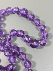 Vintage Purple Grape Lucite Bead Layering Necklaec Chunky Bold 36 in