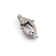 1 Pc Pave Diamond Lobster Claps, 21mmx11mm Lobster Claps, Both Side Pave Diamond