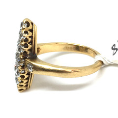 Vintage 18k Yellow Gold Cluster Cocktail 0.60CT Old Miner Diamond Ring Estate