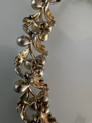 Vintage Lisner Aurora Borealis Necklace 16” Gold Tone Choker 1960s READ