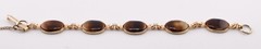 Vintage Tortoise Glass Panel Bracelet with Safety Chain 7.5”