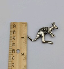 Vtg Sterling Silver Marcasite Large Kangaroo Animal Australia 925 Brooch – 12.3g
