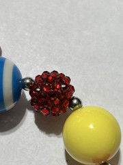 VTG Bubblegum Art Jewelry Lucite Resin Acrylic Faceted Bead Rhinestones Necklace
