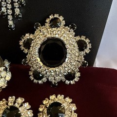 Juliana DeLizza & Elster Grand Parure Necklace Bracelet Earrings Brooch VTG