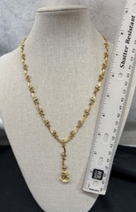 Vintage Avon Extraordinary Briolette Vine Gold Tone Tear Drop Y Dangle Necklace
