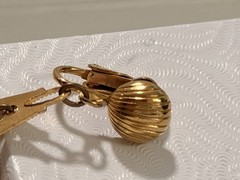 Vintage Gold Tone French Coin Chandelier Clip On Earrings Republique Francaise