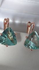 Vintage 1990-s 14 Ct Rolled Gold Peridot Earrings – Hallmarked 585 RG