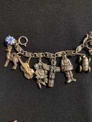 Sterling Silver Charm Bracelet w/ Charms from Around the World