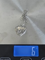 Vintage 925 Sterling Silver Flaming Heart Pendant Necklace 24″ Bold, 6 Grams
