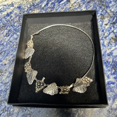Vintage Art Deco Mexican Sterling Silver modern Grape Necklace ~16.5”; 36 grams