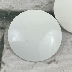 Vintage Retro 80’s Stud Earrings Large White Circles Art Deco Fashion Jewelry